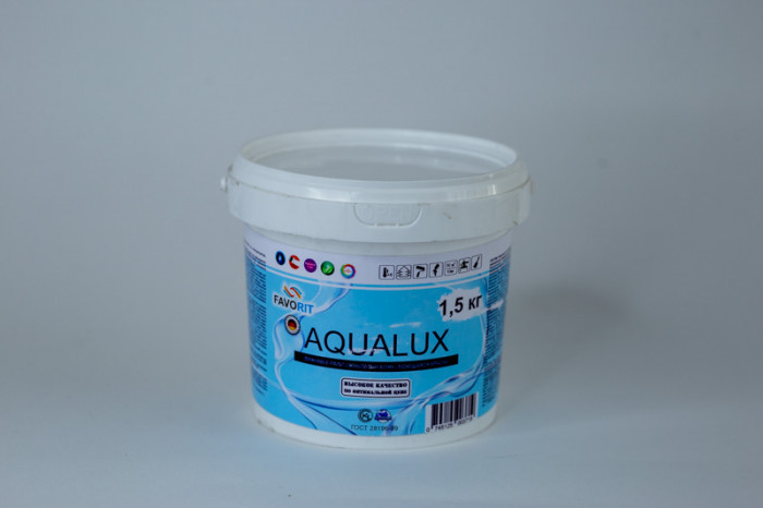 Краска водоэмульсионнаяFAVORIT AQUA LUX(для внутренних работ) 1.5кг