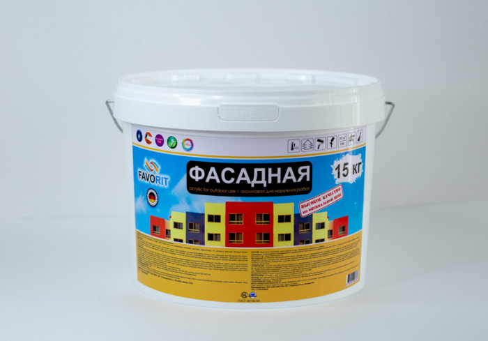 Краска водоэмульсионнаяFAVORIT Фасадная(для наружных работ) 15кг