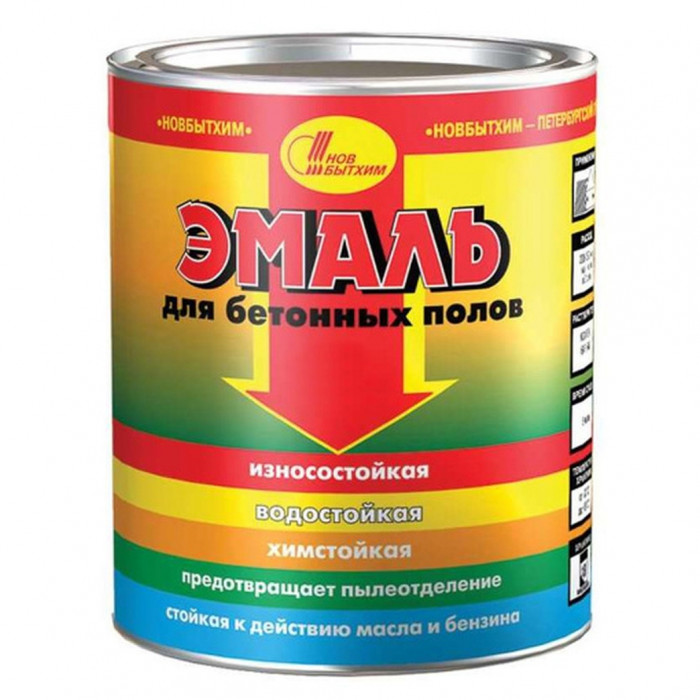 Эмаль д/бетон полов серая 3л НОВБЫТХИМ