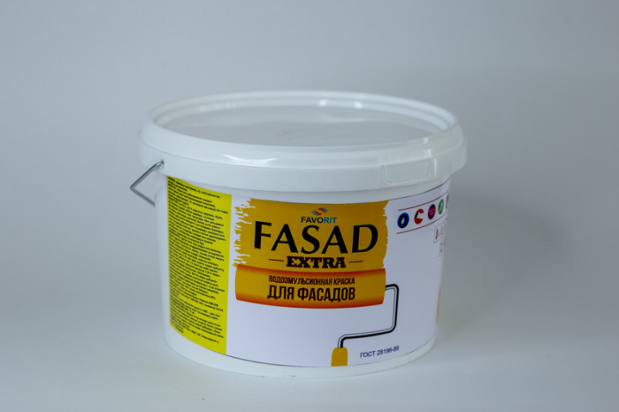 Краска водоэмульсионнаяFAVORIT Фасадная EXTRA(для наружных работ) 4кг