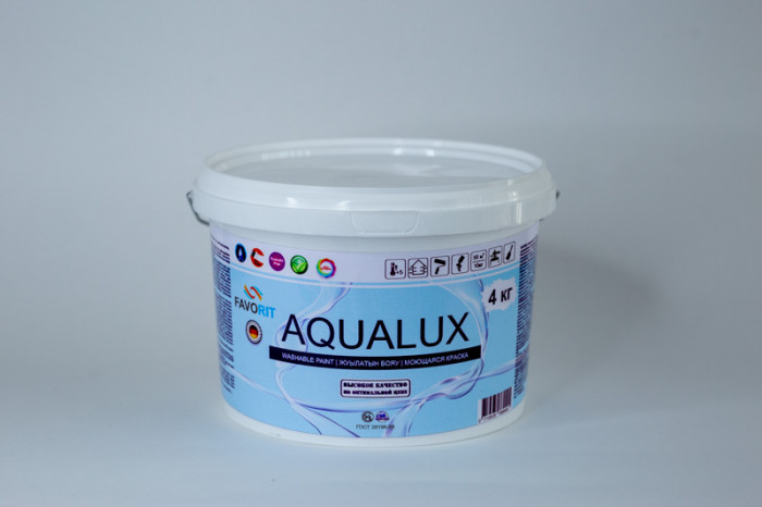 Краска водоэмульсионнаяFAVORIT AQUA LUX(для внутренних работ) 4кг